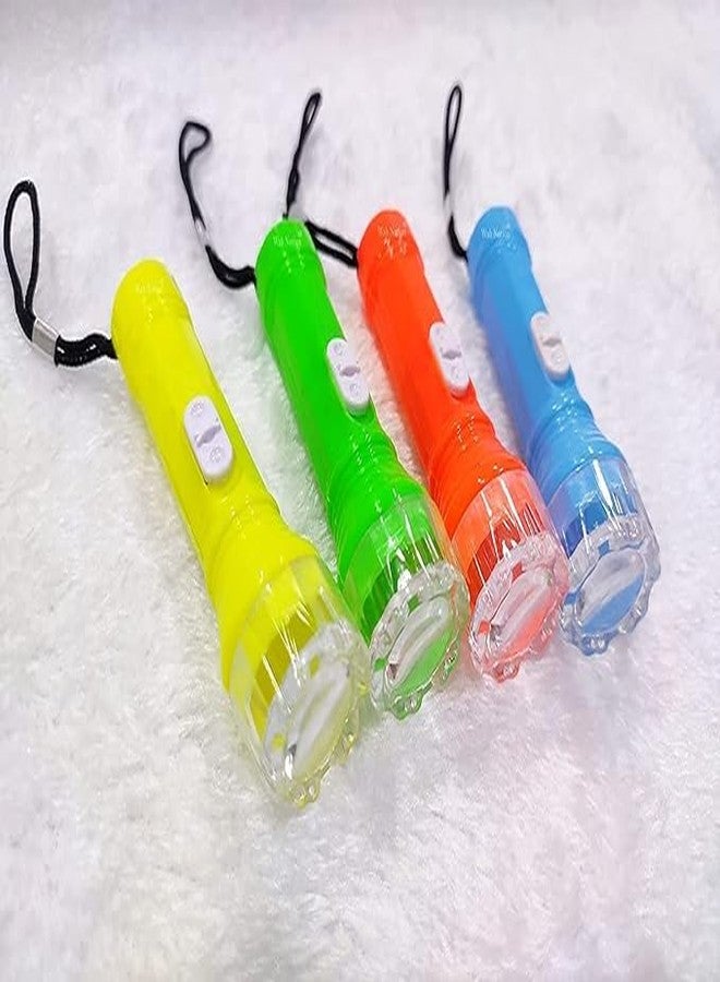 Flysmart مصباح يدوي بلاستيكي صغير من فلاي سمارت مع حبل تعليق للأطفال، بنين/بنات | هدية جميلة وجذابة، من الألعاب الرائجة للأطفال | (عبوة من 4 قطع، متعددة الألوان) - Image 4